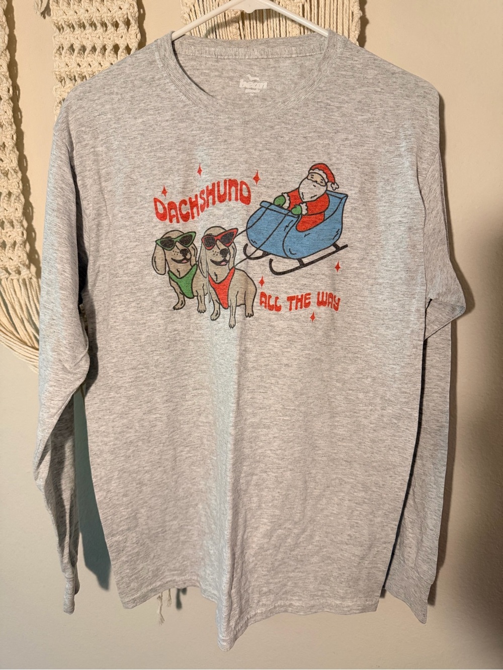 Bean Goods 'Dachshund All The Way' Holiday Long Sleeve Tee